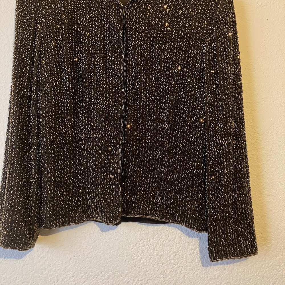 Kay Unger Beaded Brown Blazer